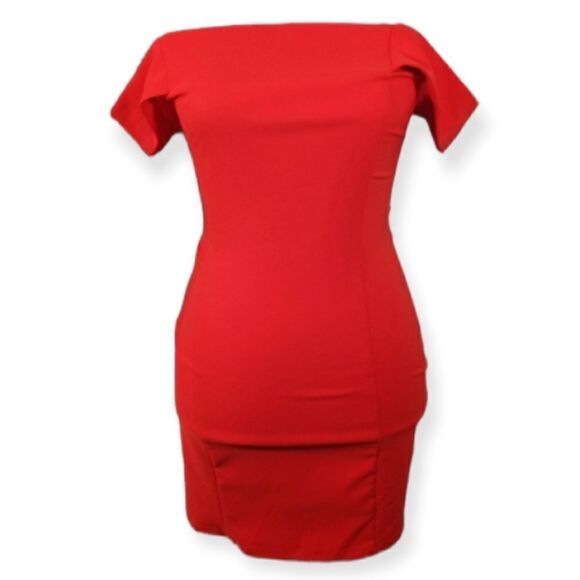 FOREVER 21 RED OFF-THE-SHOULDER MINI DRESS SZ.S - Picture 1 of 7